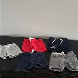 Set of 5 Boys' Shorts in Red, Gray, and Navy